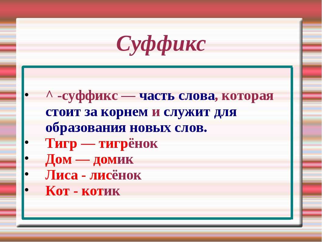 Суффиксы в русском языке в таблицах с правилами и примерами