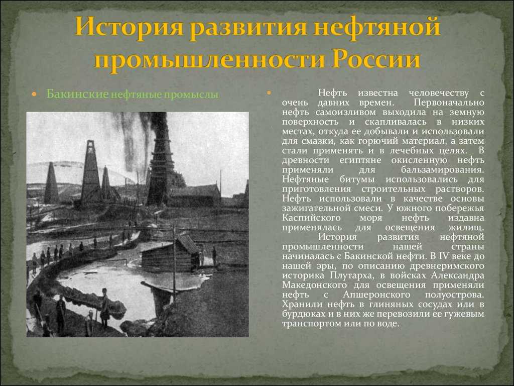 История развития отрасли в россии